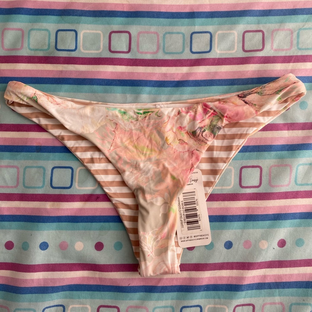 Dippin Daisy’s Floral Swim Bikini Bottoms Reversable